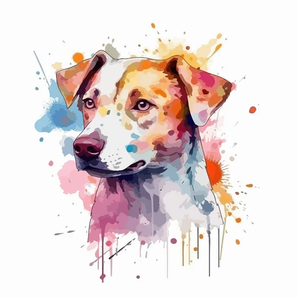 Akvarell Illustration Hund — Stock vektor