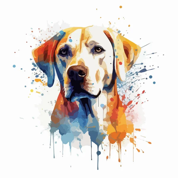 Dog Portrait Colorful Vector Illustration — Stock Vector