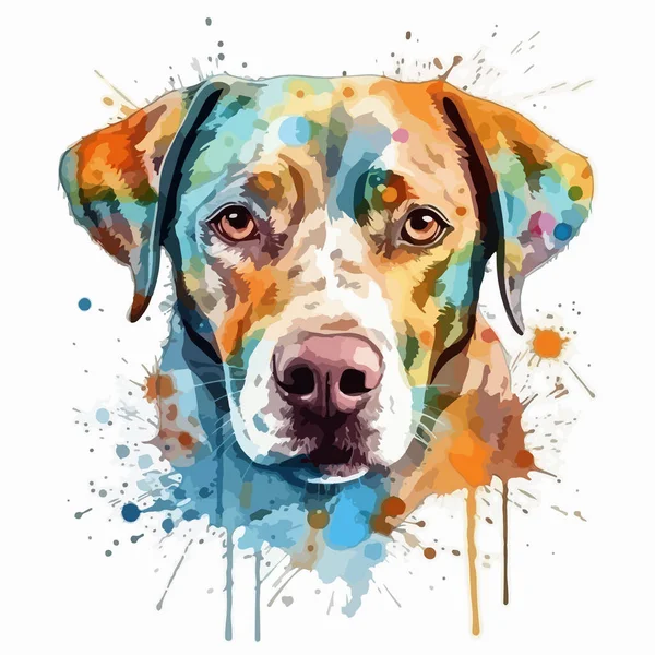 Собака Головой Ручной Рисунок Вектора — стоковый вектор