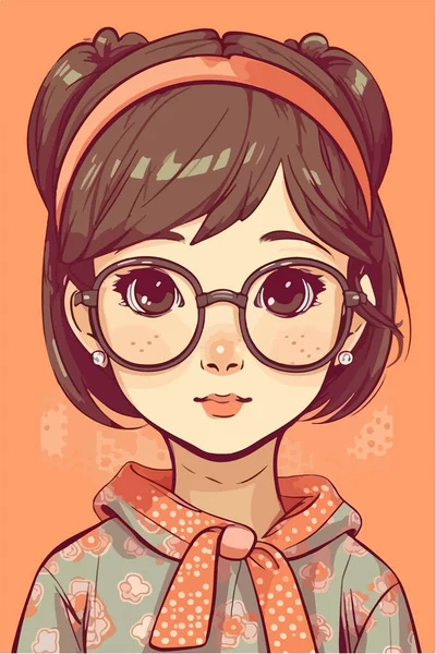 Cute Girl Smile Vector Illustration — Stock Vector