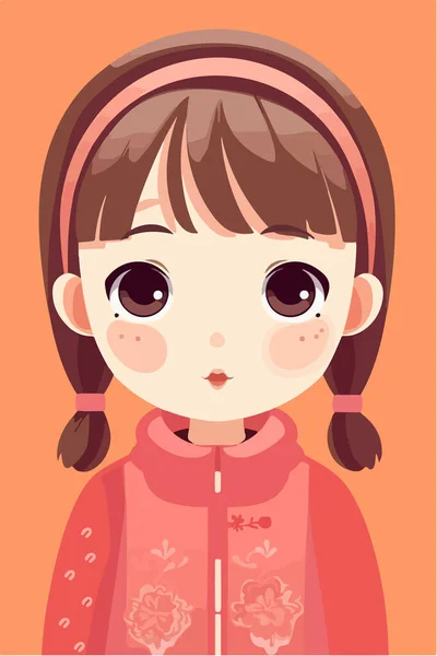 Cute Girl Warm Clothes — Stock Vector