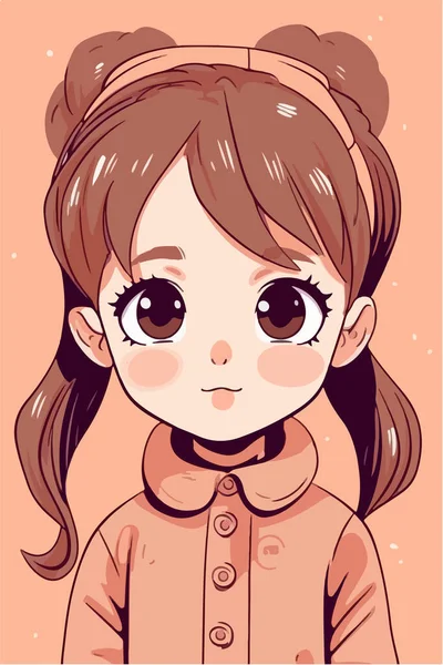 Cute Little Girl Vector Illustration — Stock Vector