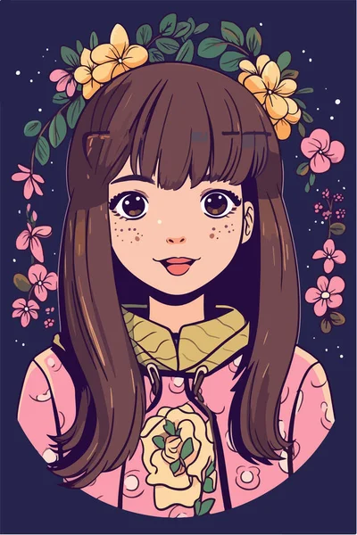 Süße Kleine Prinzessin Mädchen — Stockvektor