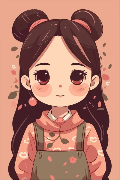 Ázsiai Lány Cseresznyevirág Virágok — Stock Vector