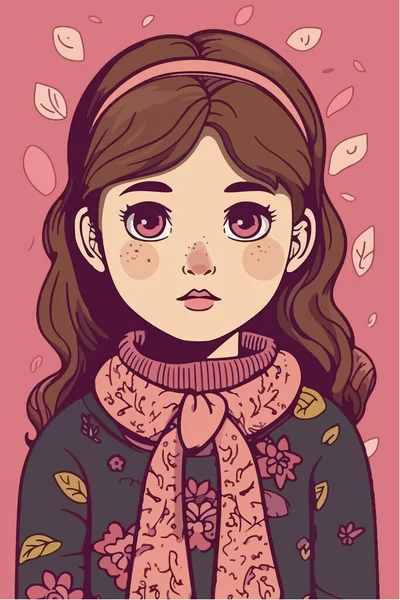 花の女の子のベクトル イラスト — ストックベクタ