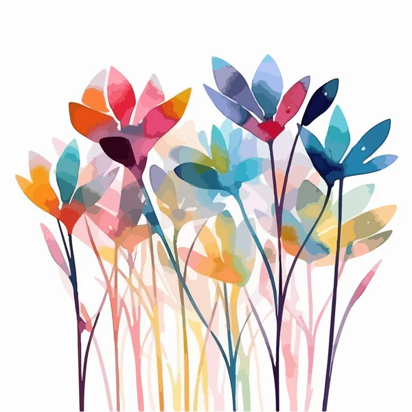 Stock vector watercolor illustration with flowers 