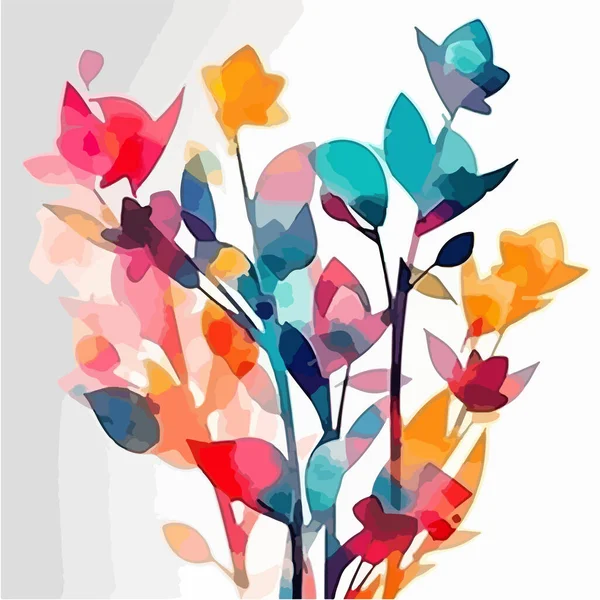 抽象的な花の形の水彩背景 — ストックベクタ