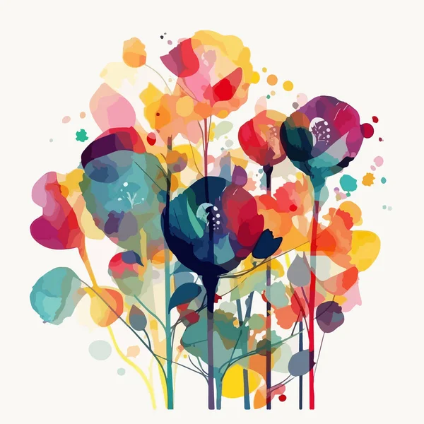 Abstrakter Hintergrund Mit Blumen — Stockvektor
