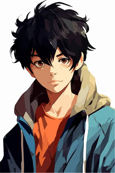 Young Anime Boy Hoodie Character Design Stock Illustration 2032125095