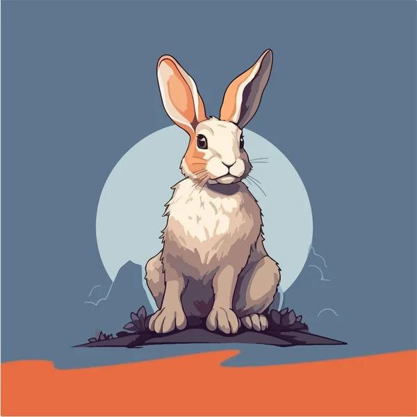 一只可爱的卡通兔子的病媒图解 — 图库矢量图片