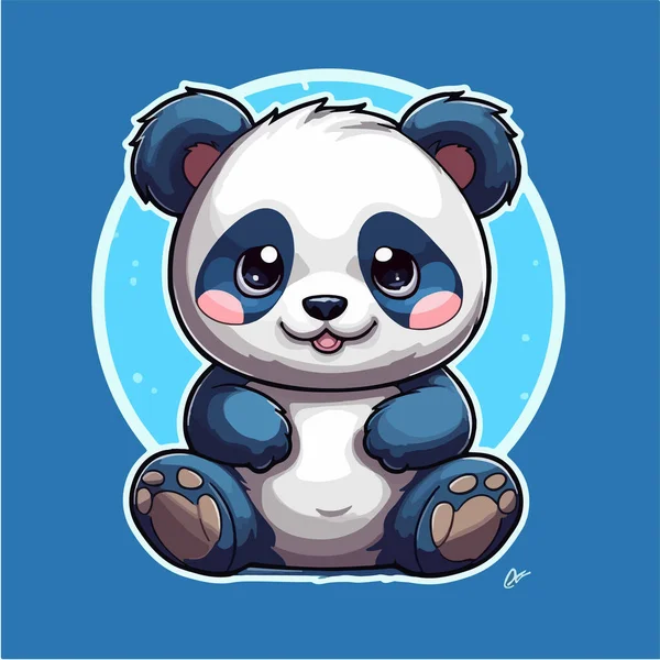 Carino Panda Orso Cartone Animato — Vettoriale Stock