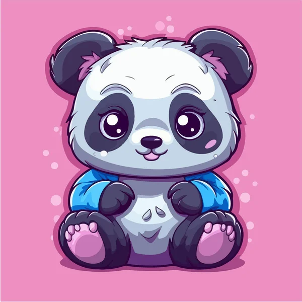 Carino Panda Mascotte Cartone Animato — Vettoriale Stock