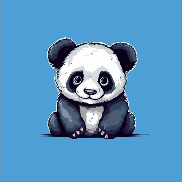 Lindo Bebé Panda Ilustración Dibujos Animados — Vector de stock
