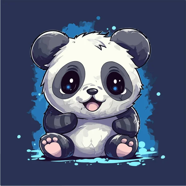 Panda Zwierzę Słodkie Kreskówki Panda Wektor — Wektor stockowy