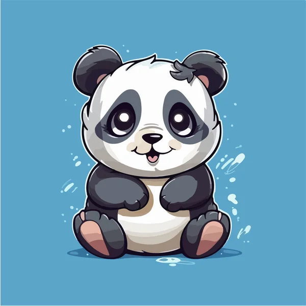 Wektor Słodkie Panda Zwierzę Maskotka Logo — Wektor stockowy