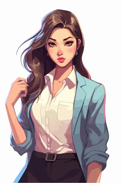 Beautiful Young Business Woman — Stock Vector