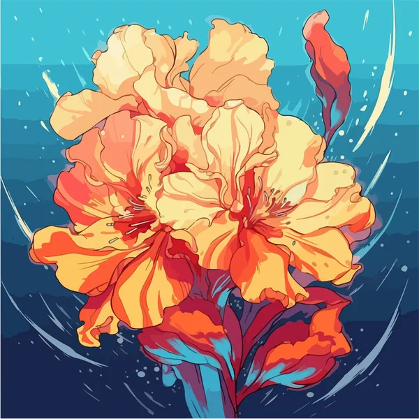 Akvarell Blomma Illustration Abstrakt Blomma — Stock vektor