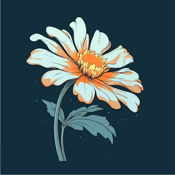 Fleur Dessinée Main Illustration Vectorielle — Image vectorielle