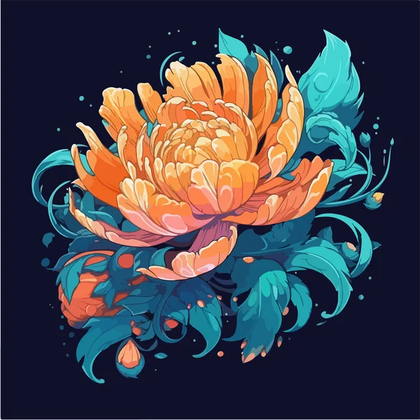 Барвистий Квітковий Дизайн Квітами — стоковий вектор