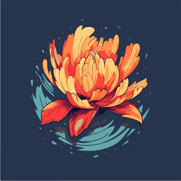 手描きの花と花の背景 — ストックベクタ