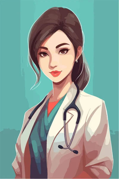 Nőgyógyász Nővér Orvos Nővér — Stock Vector