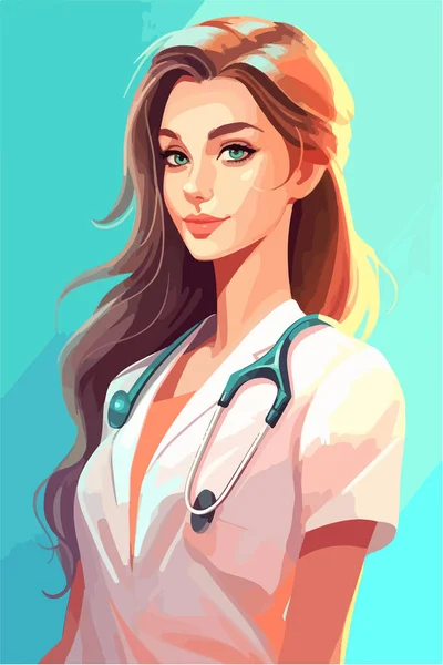 Médico Femenino Ilustración Vectorial — Vector de stock