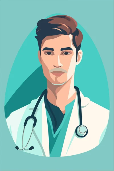 의사의 초상화 — 스톡 벡터