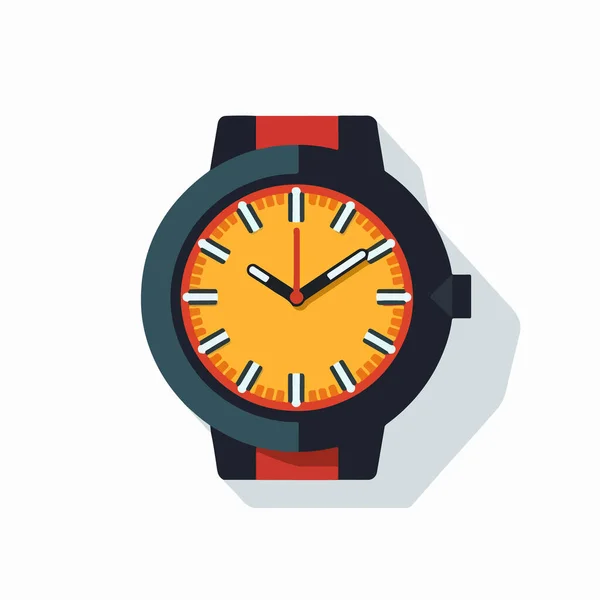 Reloj Icono Tiempo Diseño Plano Gráfico Vectorial — Vector de stock