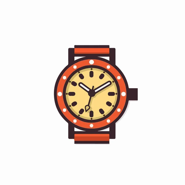 Saat Simgesi Saat Tasarım Vektörü Düz Grafik — Stok Vektör