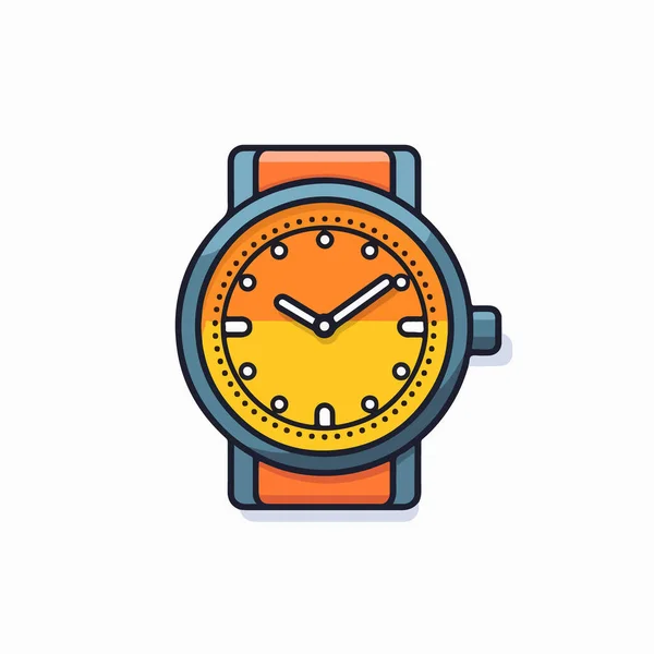 Horloge Plat Pictogram Tijdmanagementteken Vector — Stockvector