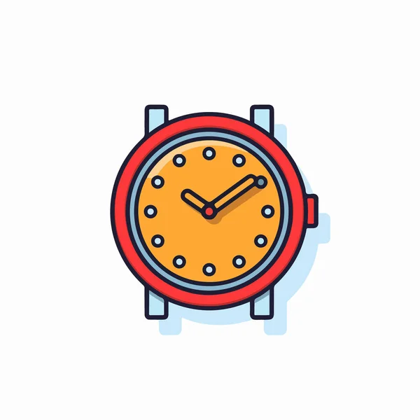 Reloj Vector Icono Color Plano — Archivo Imágenes Vectoriales