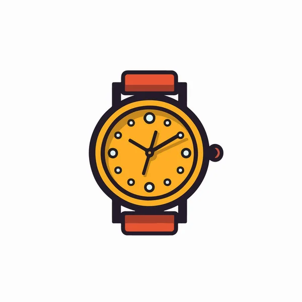 Clock Flat Icon Watch Icon Logo Vector Illustration — Stock Vector