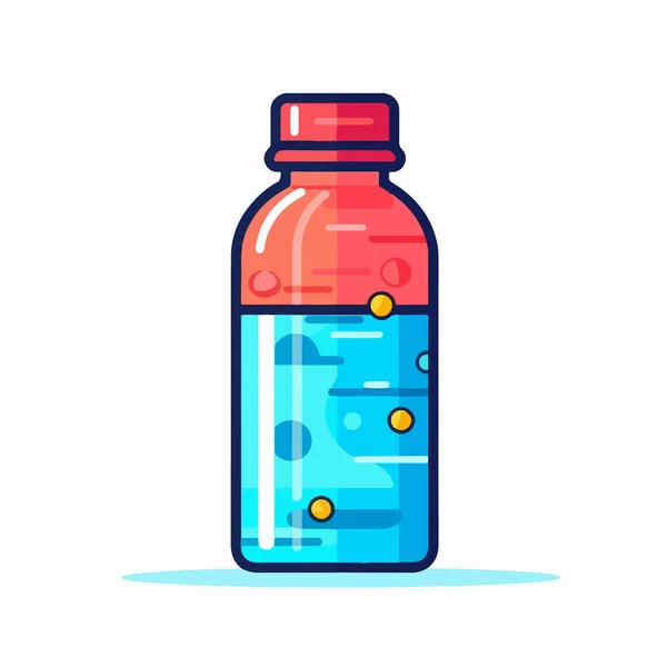 Vektor Illustration Von Wasserflasche Und Wasserflasche — Stockvektor