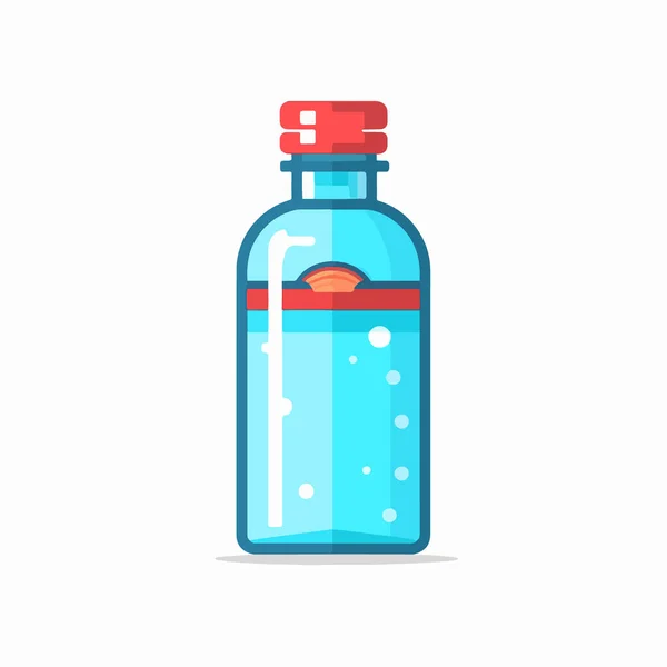 Icono Botella Plana Ilustración Vectorial — Vector de stock