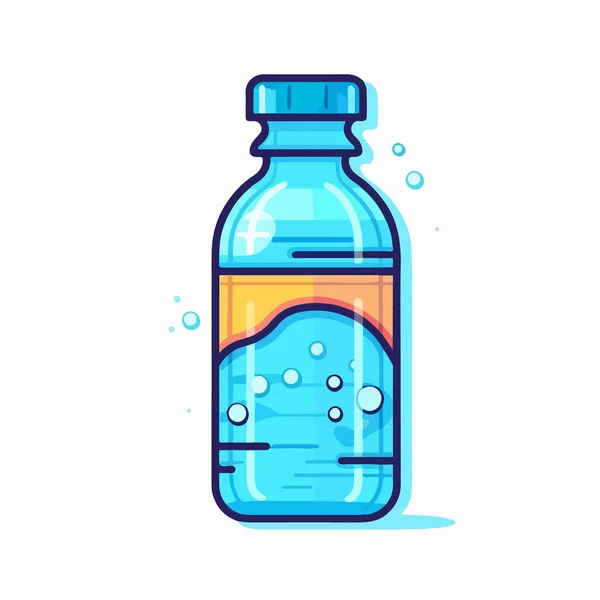 Εικονίδιο Διανυσματική Απεικόνιση Μπουκάλι Νερού Νερό Βουτιά Και Πινακίδα Μπουκάλι — Διανυσματικό Αρχείο