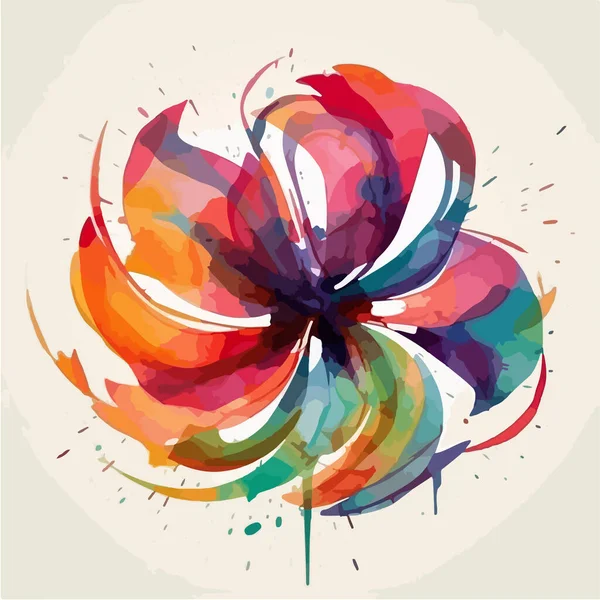 Abstract Watercolor Flower White Background — Stock Vector