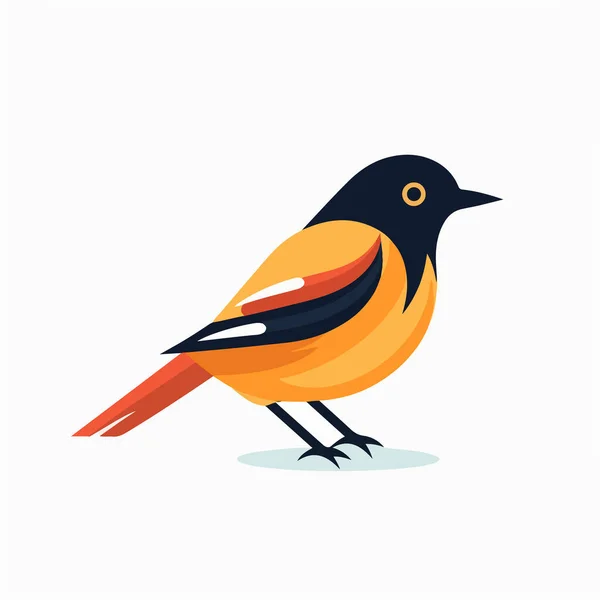 Cute Bird Colorful Flat Vector Illustration — Stock Vector