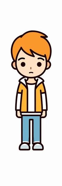 Cartoon Boy Charakter Isoliert Auf Weißem Hintergrund — Stockvektor