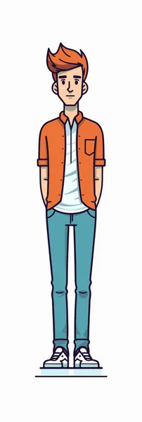 Young Man Casual Clothes Vector Illustration Graphic Design — Stock Vector