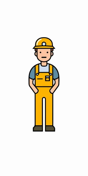 Travailleur Homme Avec Caractère Uniforme — Image vectorielle