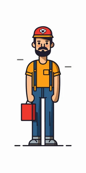 Trabalhador Homem Com Chave Ferramenta Vetor Ilustração Design Gráfico — Vetor de Stock