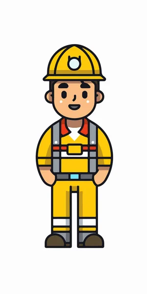 Travailleur Mignon Avec Une Mascotte Avatar Pompier — Image vectorielle