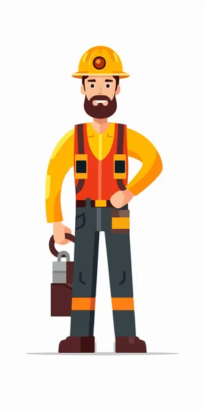 Cartoon Worker Safety Belt Vector Illustration — Stock Vector
