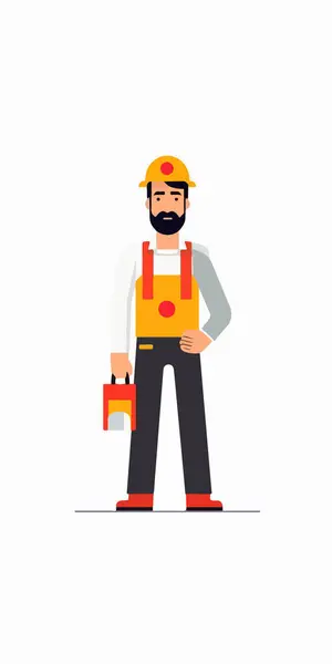 Vektor Cartoon Illustration Eines Bauunternehmers Uniform Mit Einem Schraubenschlüssel — Stockvektor