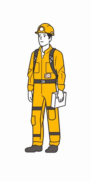 Worker Face Mask Uniform Vector Illustration — Stock Vector
