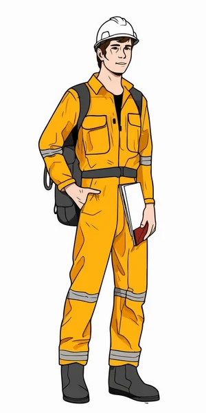 Pompier Dessin Animé Uniforme Illustration Vectorielle — Image vectorielle