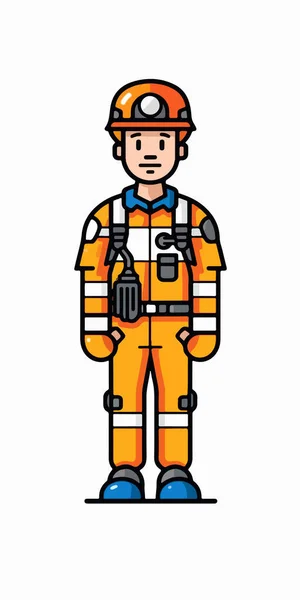 消防士のベクトルイラスト フラットスタイルのアイコン — ストックベクタ