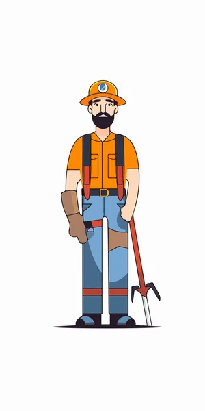 Travailleur Homme Avec Des Outils — Image vectorielle