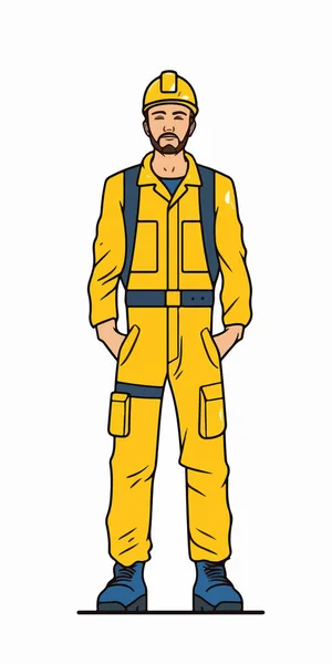 Zeichentrickfigur Eines Feuerwehrmannes Uniform — Stockvektor