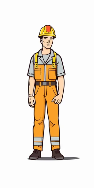 Cartoon Construction Worker Uniform — Stock Vector